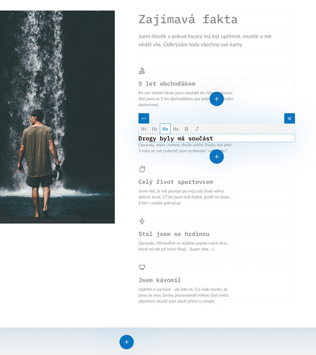 In-line editor pro obsah
